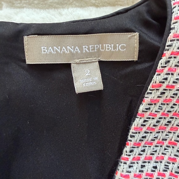 Banana Republic Tweed Fit & Flare Dress Pink Gray Size 2 - Picture 8 of 8